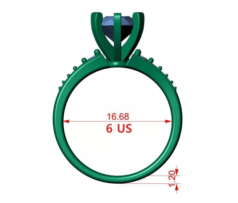 Pear Engagement Ring 3D print model_12