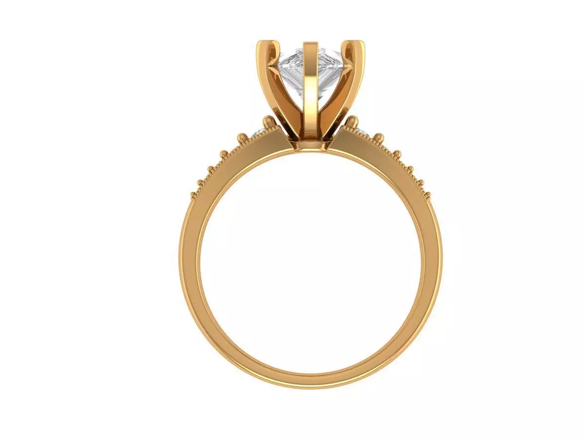 Pear Engagement Ring 3D print model_5