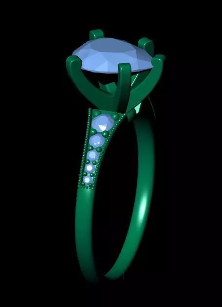 Pear Engagement Ring 3D print model_14