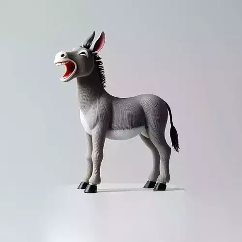 2633Laughing Donkey 3D Printed Full Figure Statue  pug
