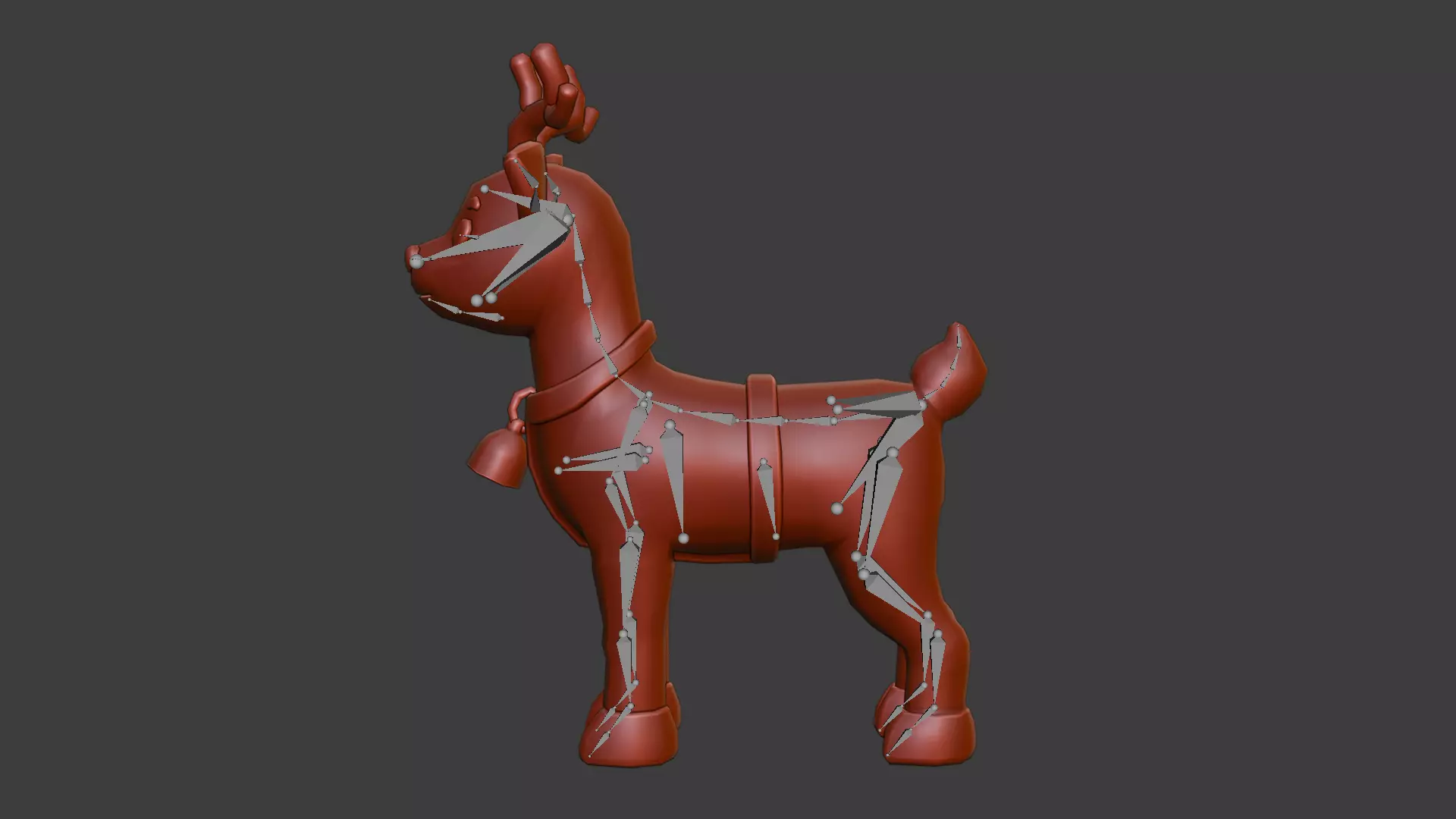 Low-Poly Cartoon Christmas Reindeer with Rig Low-poly 3D model_6