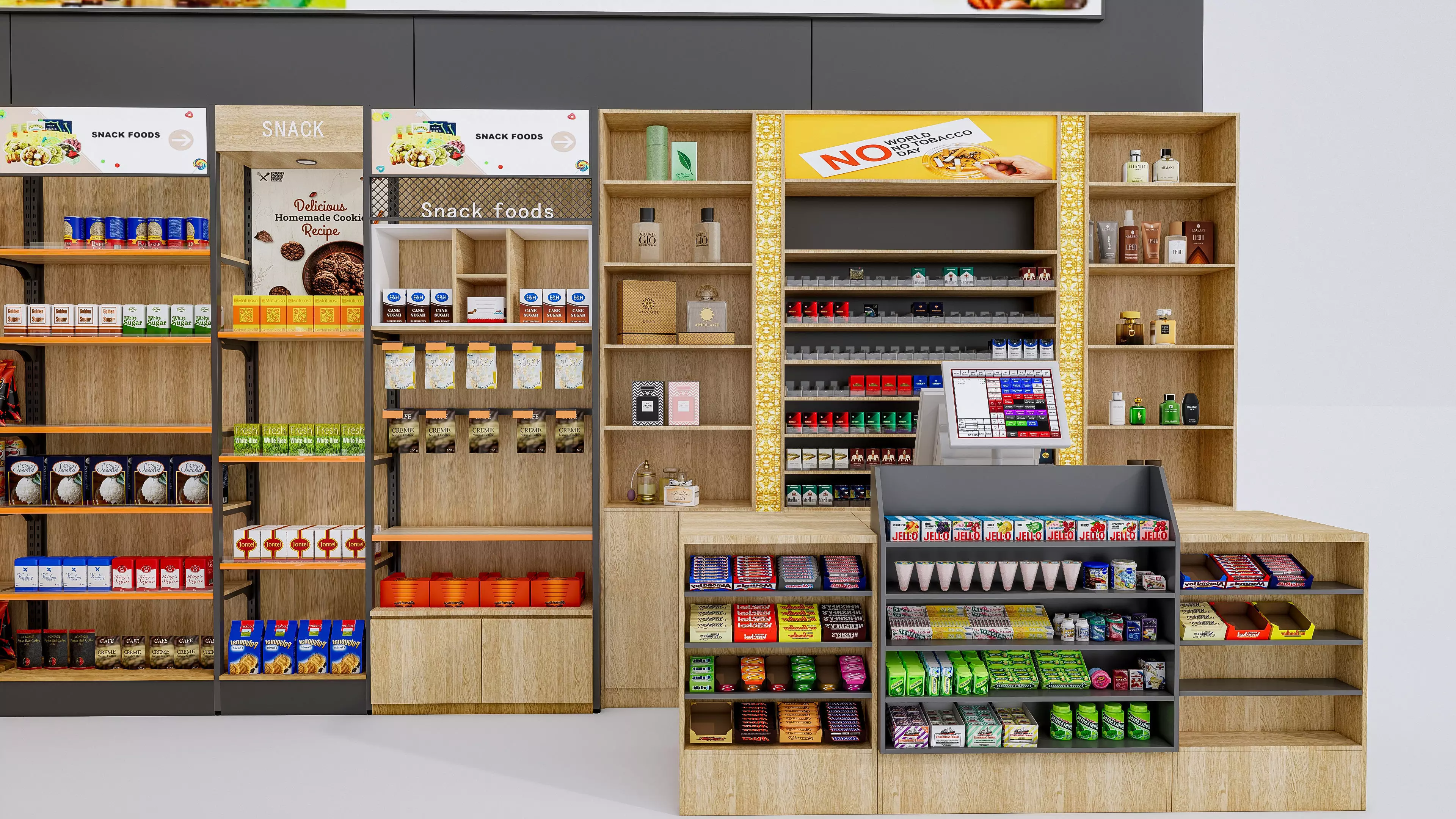 Supermarket Convenience Store Shelves Display Racks 4 3D model_8
