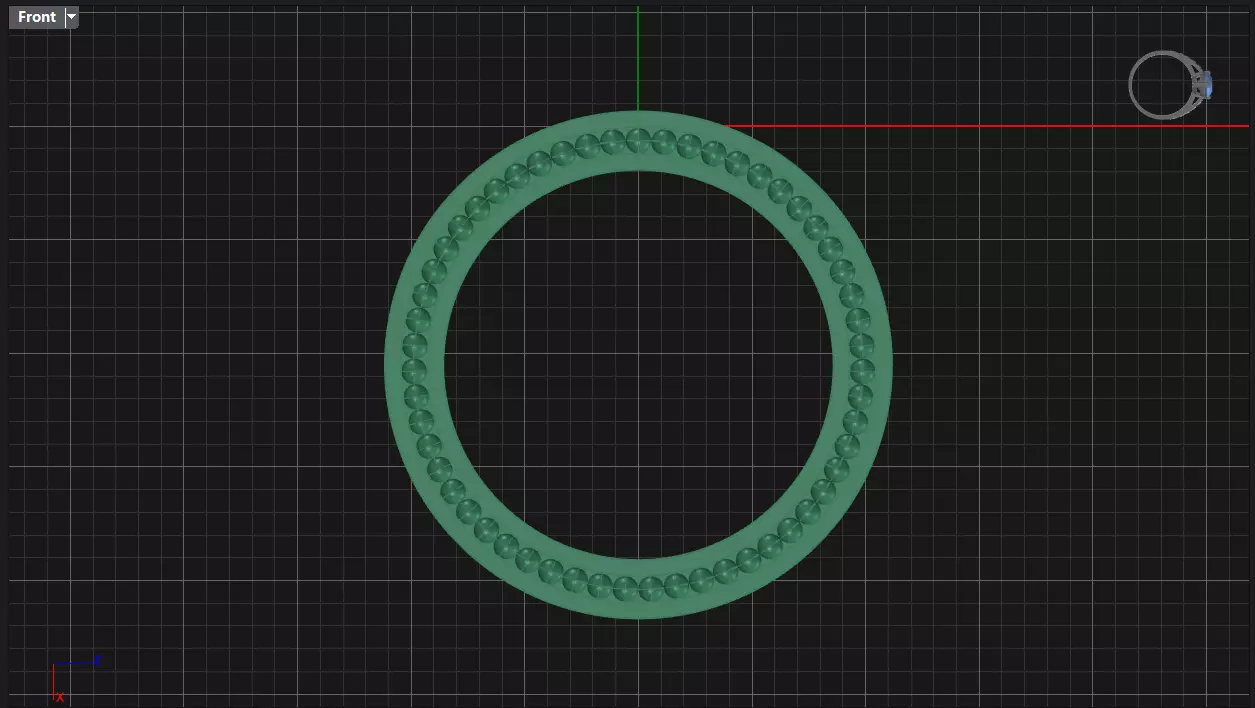 Channel Set Radiant Square eternity ring w bead N03 3036CT EU54 3D print model_7