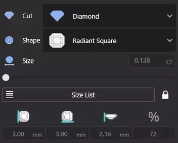 Channel Set Radiant Square eternity ring w bead N03 3036CT EU54 3D print model_12