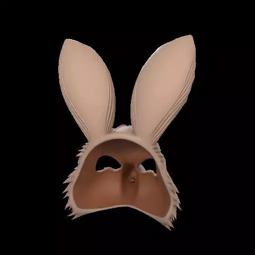 Wearable Realistic Rabbit Mask 3D print model_7