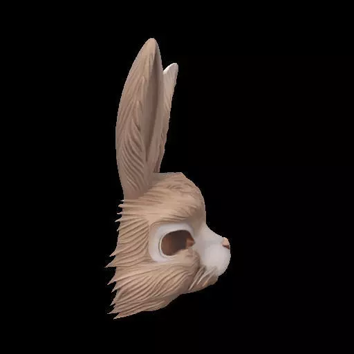 Wearable Realistic Rabbit Mask 3D print model_28