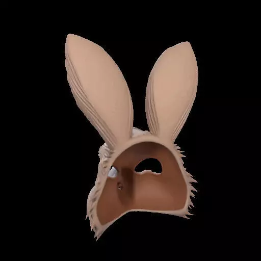 Wearable Realistic Rabbit Mask 3D print model_10