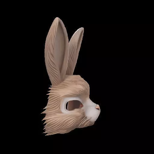 Wearable Realistic Rabbit Mask 3D print model_27