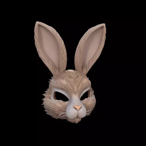 Wearable Realistic Rabbit Mask 3D print model_2