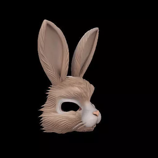 Wearable Realistic Rabbit Mask 3D print model_25