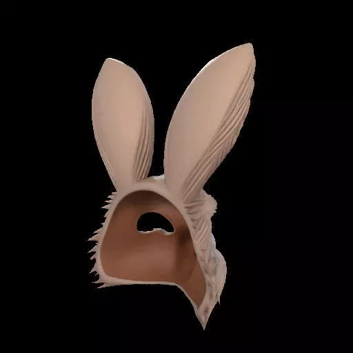 Wearable Realistic Rabbit Mask 3D print model_5