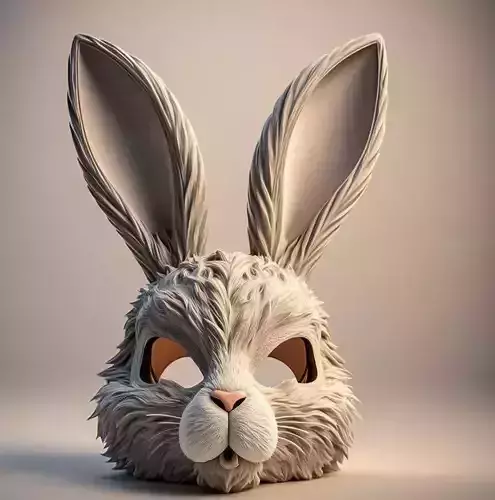 Wearable Realistic Rabbit Mask 3D print model
