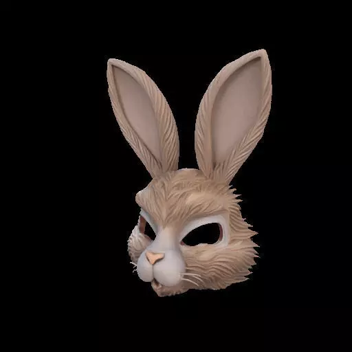 Wearable Realistic Rabbit Mask 3D print model_22