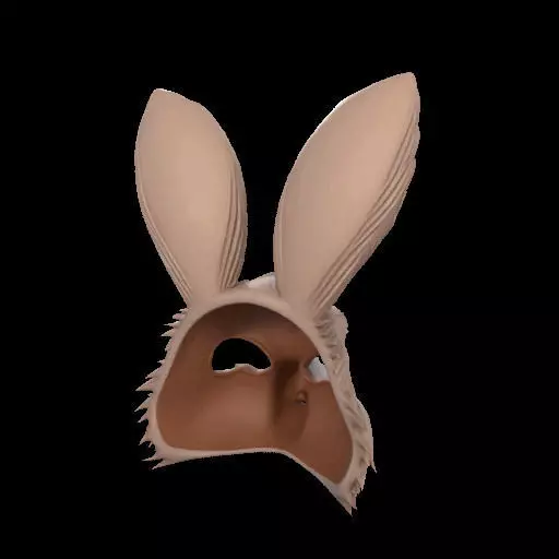 Wearable Realistic Rabbit Mask 3D print model_6