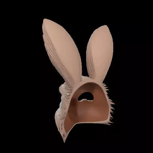 Wearable Realistic Rabbit Mask 3D print model_11
