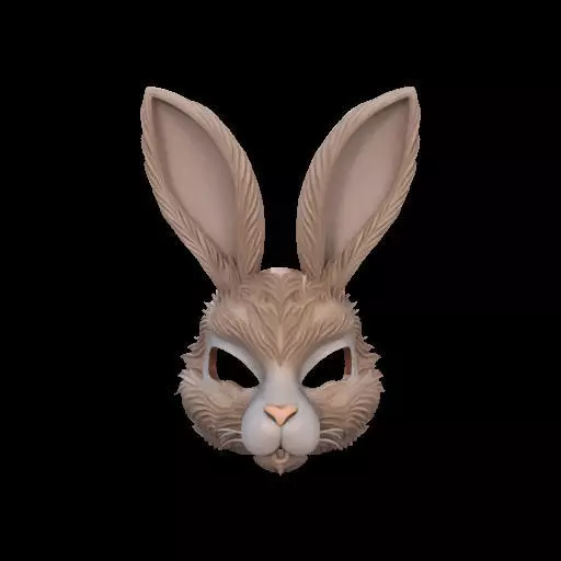 Wearable Realistic Rabbit Mask 3D print model_1