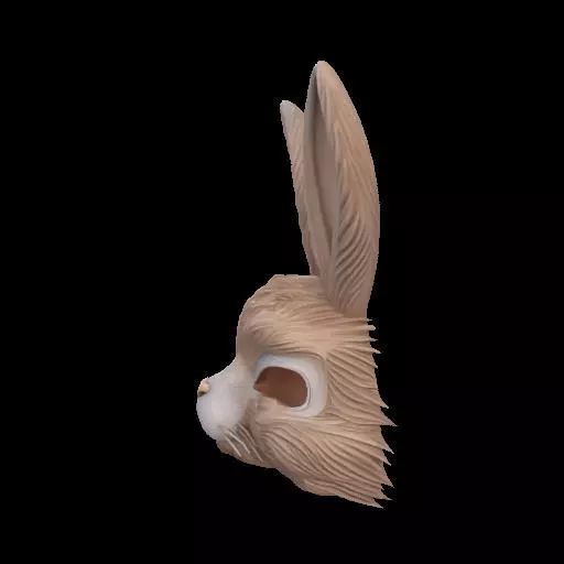 Wearable Realistic Rabbit Mask 3D print model_17