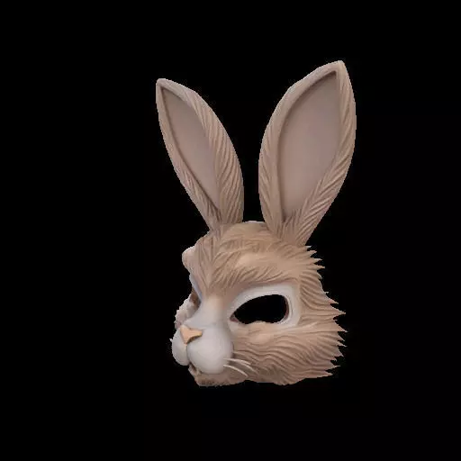 Wearable Realistic Rabbit Mask 3D print model_21