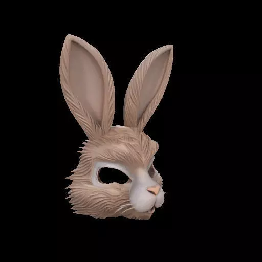 Wearable Realistic Rabbit Mask 3D print model_24