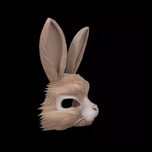 Wearable Realistic Rabbit Mask 3D print model_26