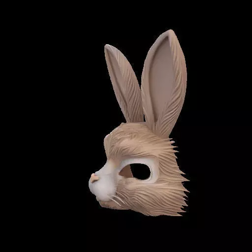 Wearable Realistic Rabbit Mask 3D print model_19