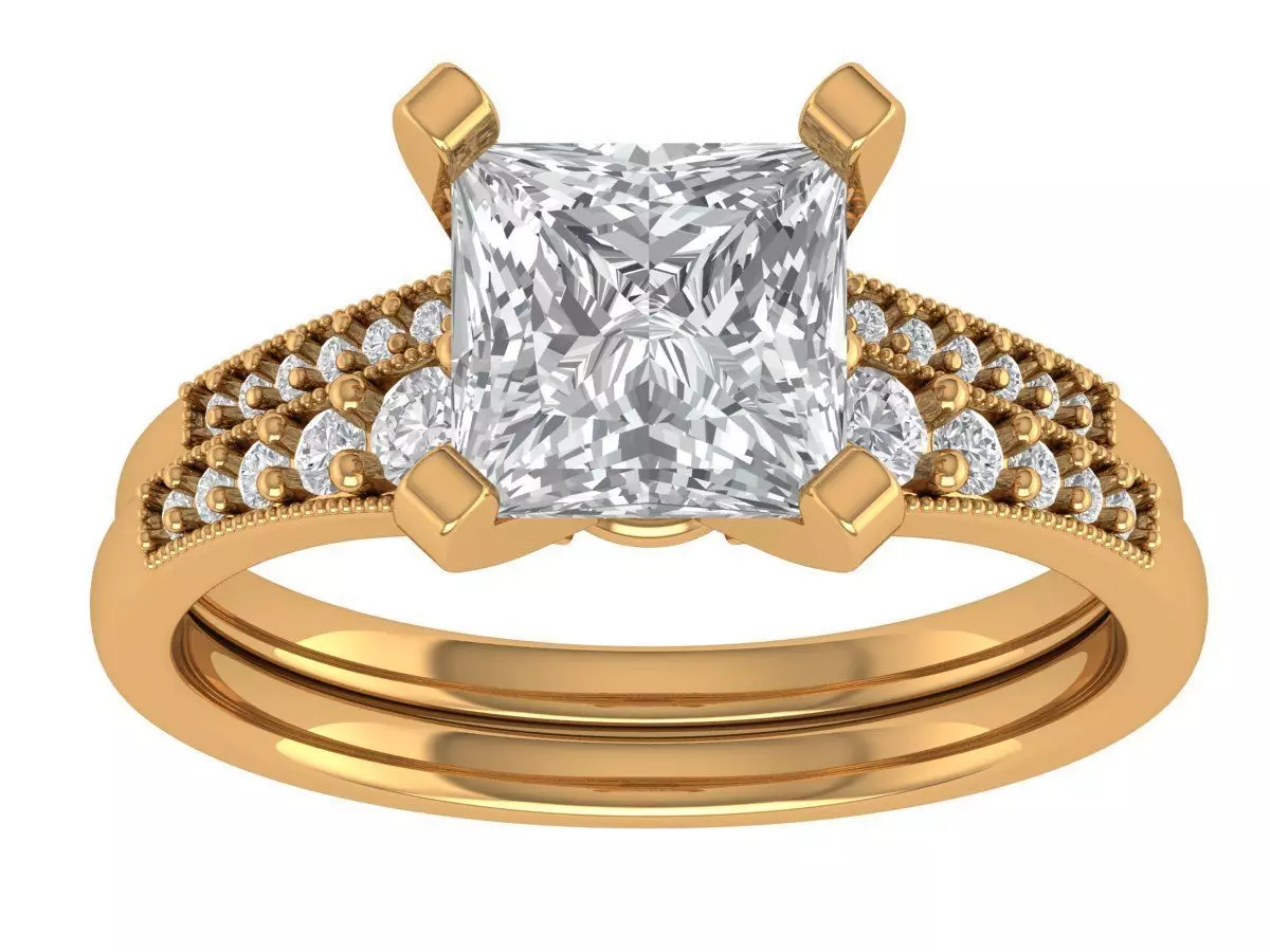 Princess Engagement Ring 3D print model_6