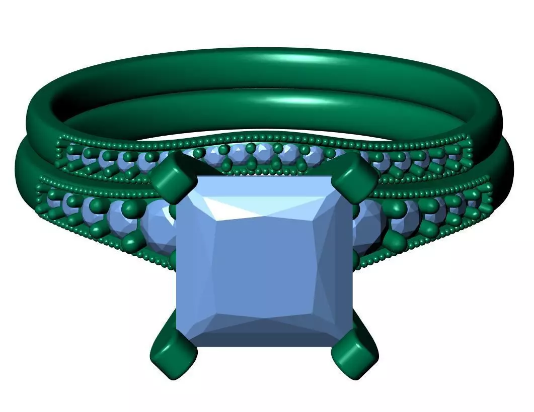 Princess Engagement Ring 3D print model_12