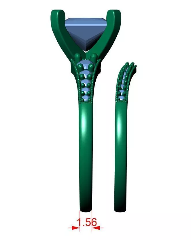 Princess Engagement Ring 3D print model_8