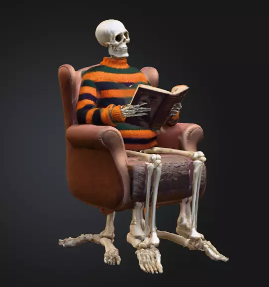 Scarecrow Reaper 3D Model Stylized Halloween Character Low-poly 3D model_2