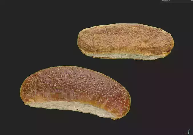Sandwich Bread  M03 Low-poly 3D model 2