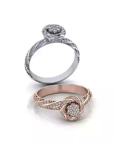 flower setting halo engagement jewelry ring 