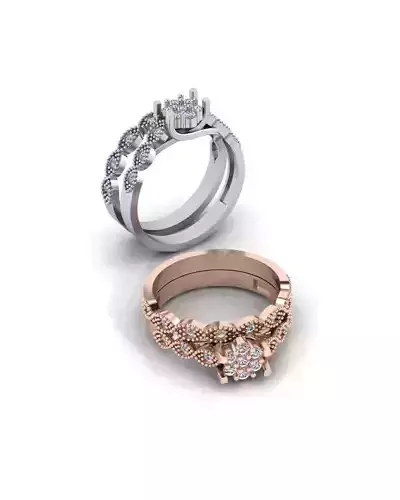 flower setting solitaire engagement jewelry ring