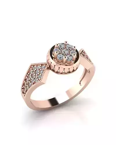 flower setting engagement jewelry ring