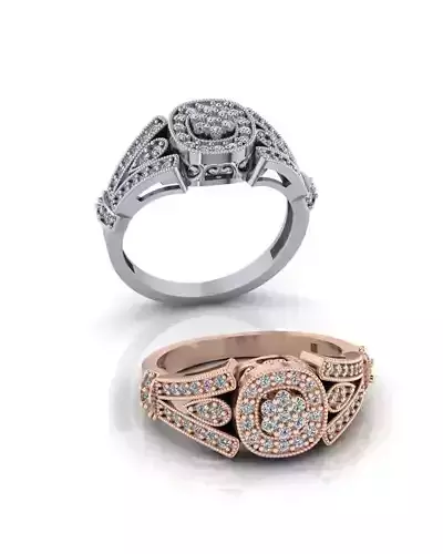 flower setting engagement jewelry ring 