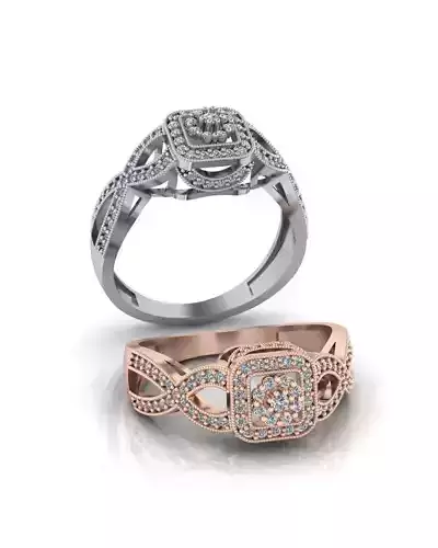 flower setting halo engagement jewelry ring