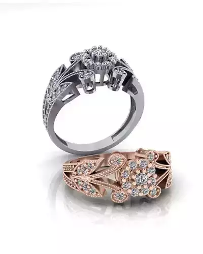 flower setting engagement jewelry ring 