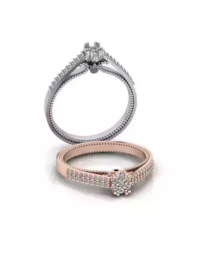 flower setting engagement jewelry ring 