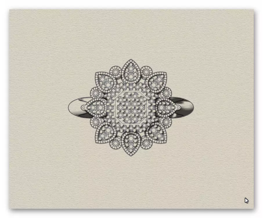 pave setting emerald shape jewelry ring 3D print model_5