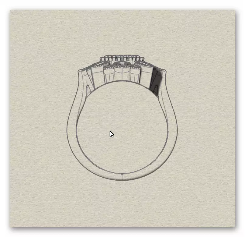 pave setting emerald shape jewelry ring 3D print model_7