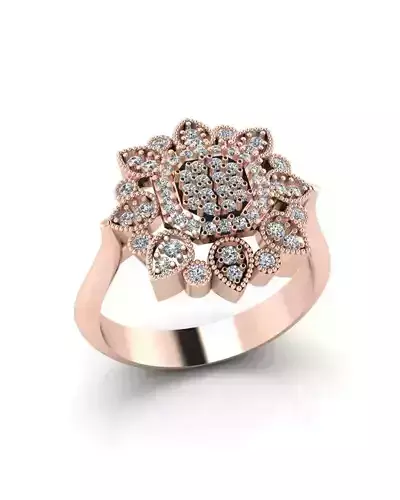 pave setting emerald shape jewelry ring