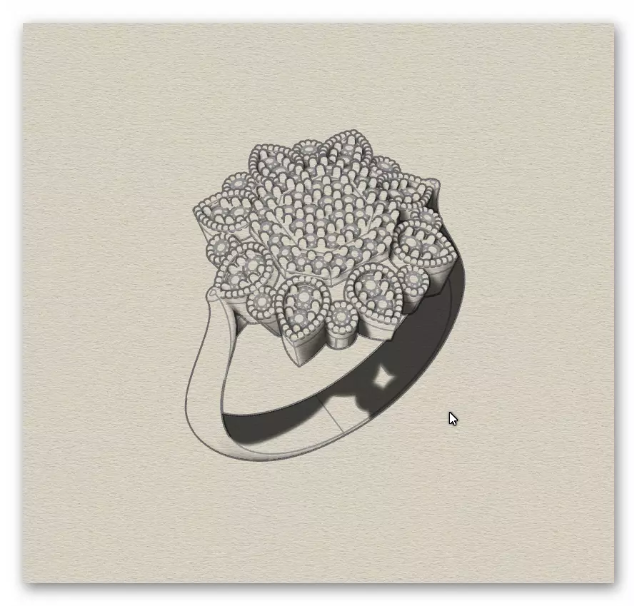 pave setting emerald shape jewelry ring 3D print model_8