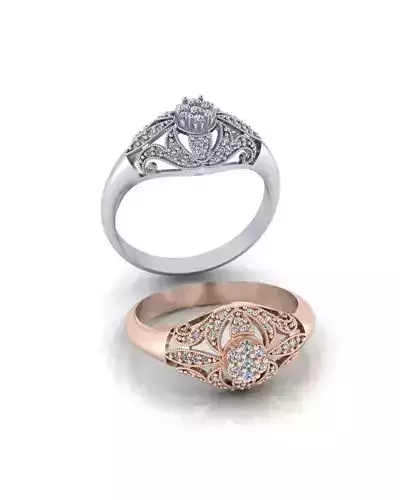 flower setting engagement jewelry ring 