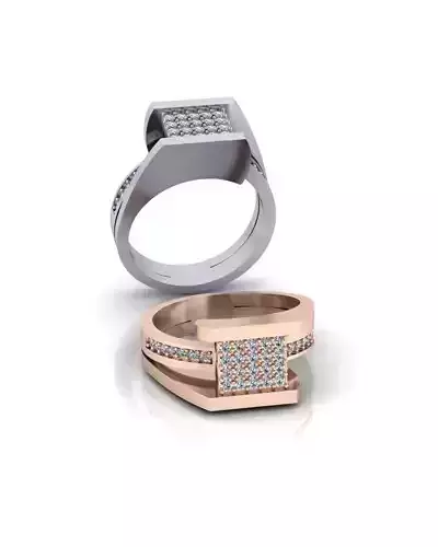 bypass pave setting jewelry ring