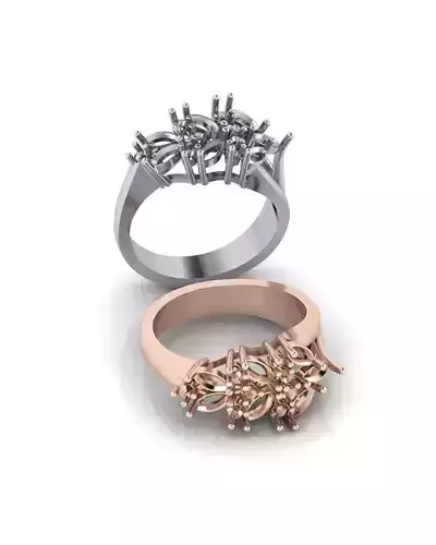 marquise and round jewelry ring 