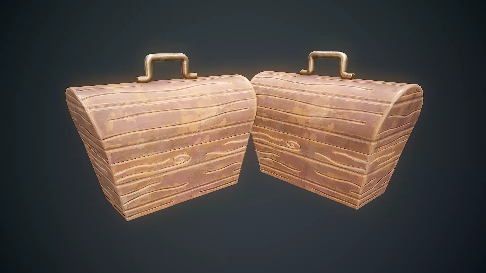 Stylized Box Arcane Style Game Ready Prop Low-poly 3D model_2