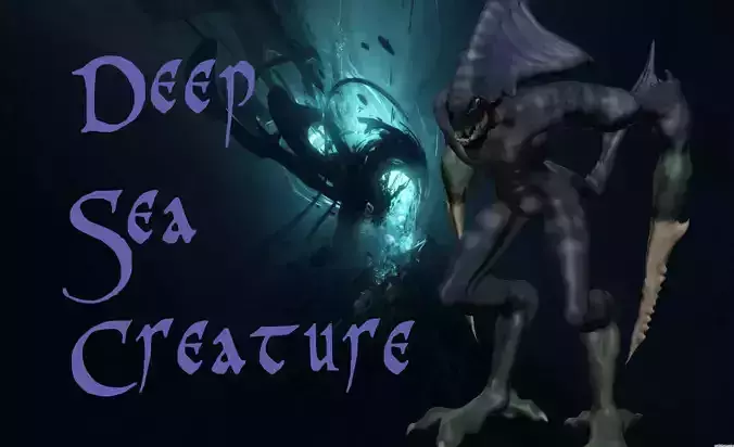 Deep-Sea-Creature creature with long legs and claws 3D print model
