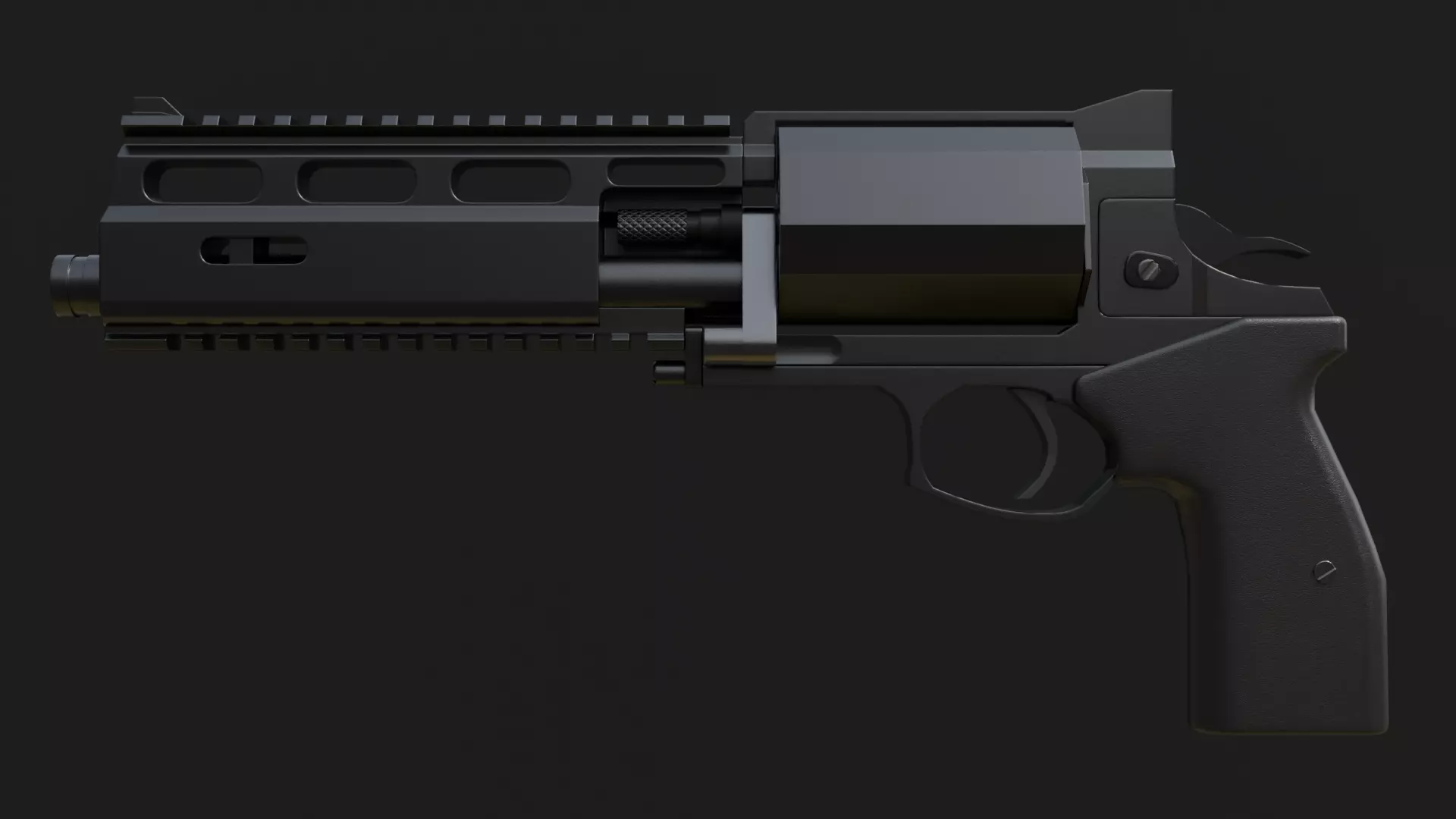 Rsh-12 Revolver Game Ready Low-poly 3D model_6