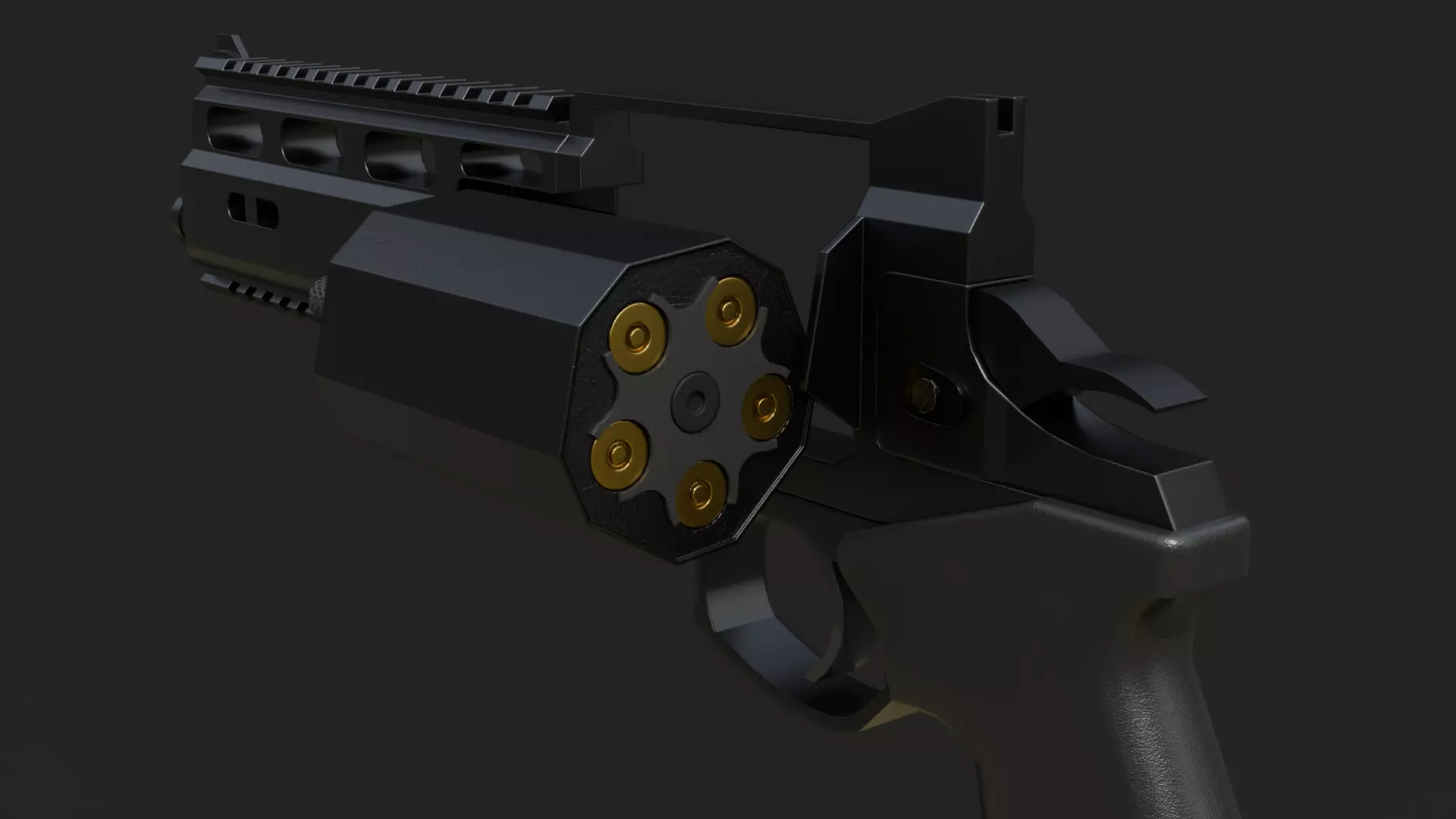 Rsh-12 Revolver Game Ready Low-poly 3D model_4