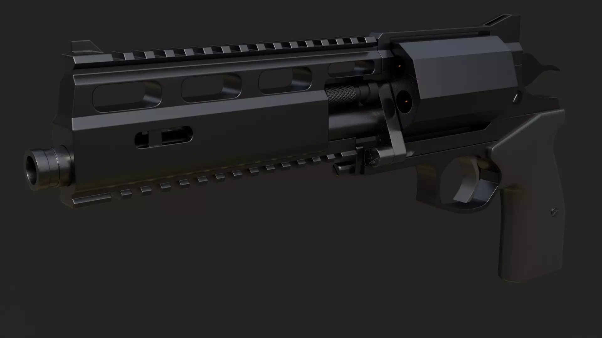 Rsh-12 Revolver Game Ready Low-poly 3D model_2