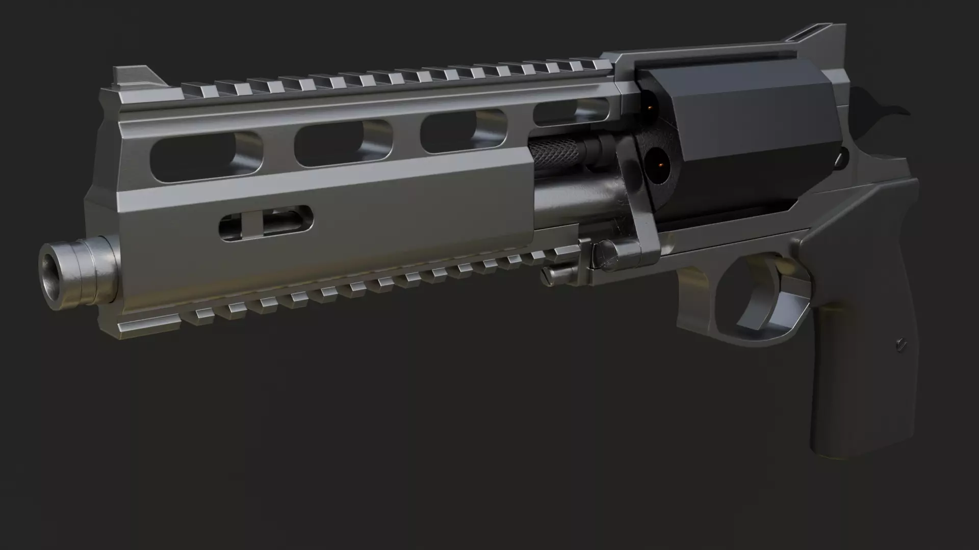 Rsh-12 Revolver Game Ready Low-poly 3D model_1